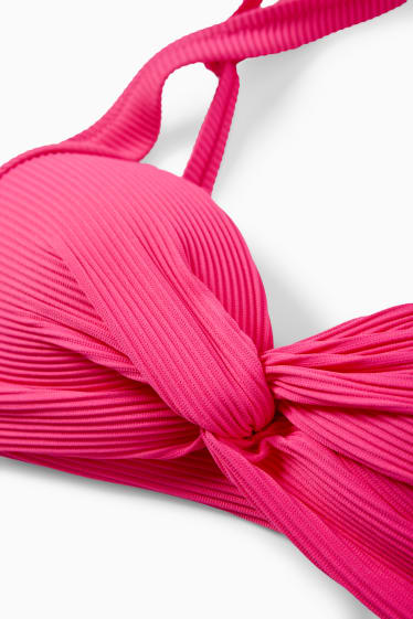 Damen - Bikini-Top mit Knotendetail - wattiert - LYCRA® XTRA LIFE™ - pink