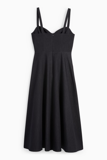 Damen - Fit & Flare Kleid - Jeans-Look - dunkelblau