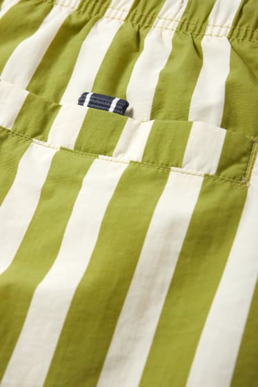 Men - Swim shorts - striped - light green