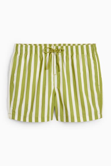 Uomo - Shorts da mare - a righe - verde chiaro