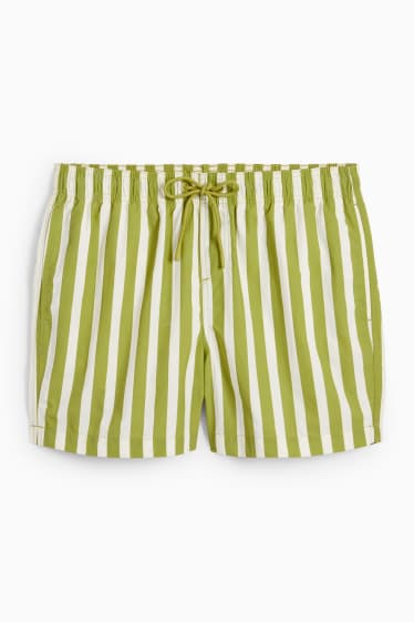 Men - Swim shorts - striped - light green