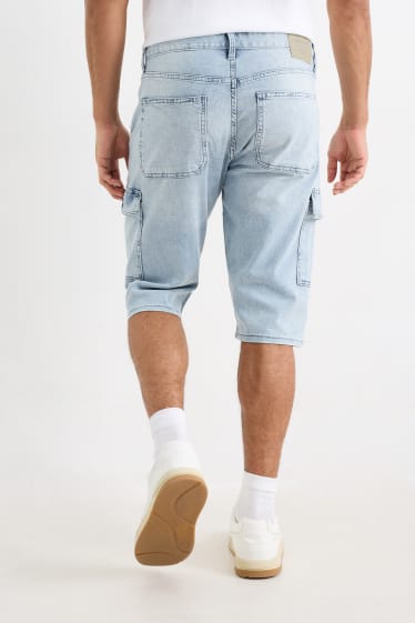 Heren - Cargobermuda van spijkerstof - jeanslichtblauw
