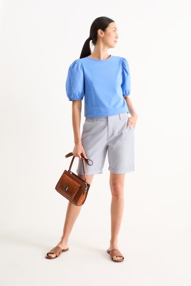 Mujer - Bermuda - mid waist - azul claro