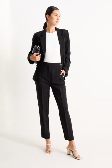 Donna - Pantaloni - vita alta - tapered fit - nero