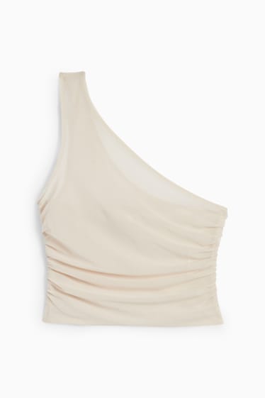 Damen - Crop Top - hellbeige