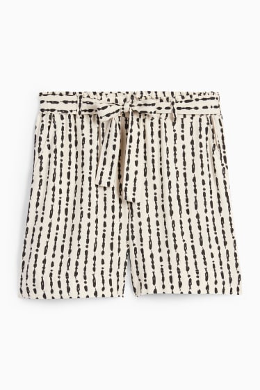 Dona - Pantalons curts - mid waist - estampats - beix clar