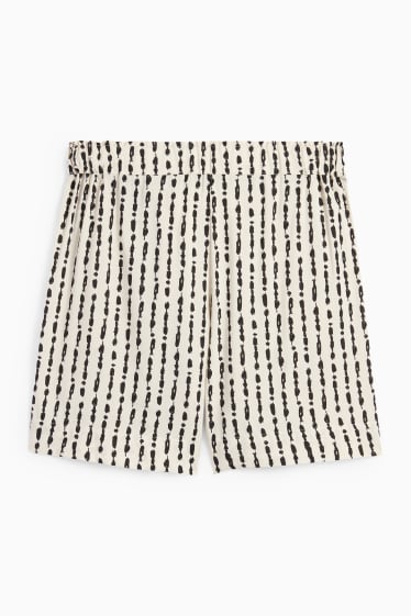 Dames - Shorts - mid waist - met patroon - licht beige