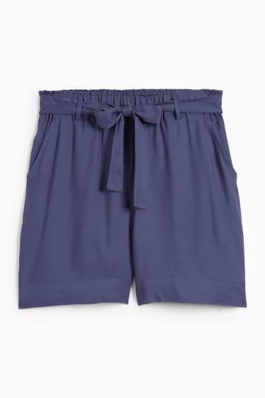 Femmes - Short - mid waist - bleu foncé