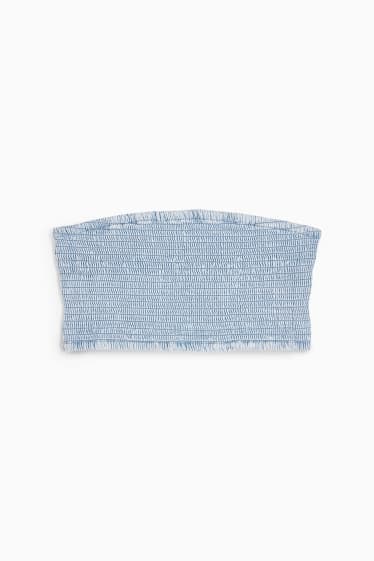 Femmes - CLOCKHOUSE - brassière en jean - bleu clair