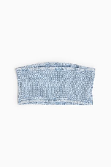 Femmes - CLOCKHOUSE - brassière en jean - bleu clair