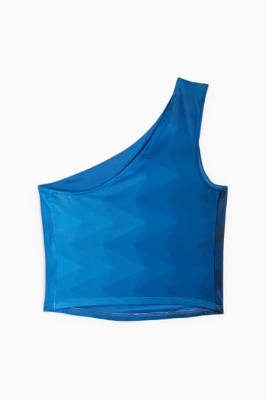 Women - Cropped top - patterned - blue