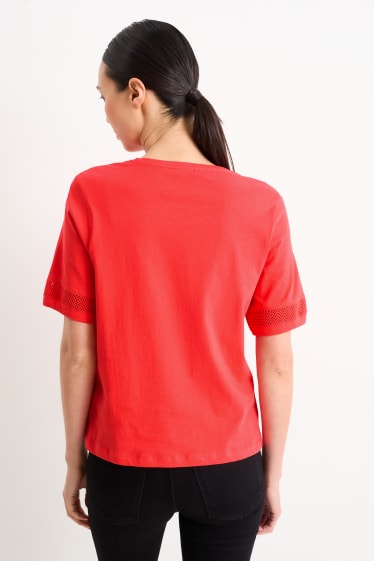 Dames - T-shirt - rood