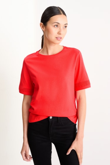 Dames - T-shirt - rood