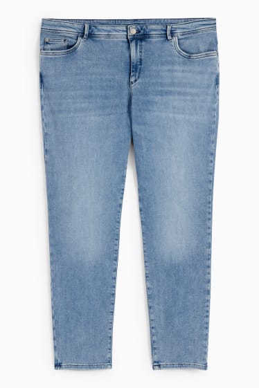 Femmes - Skinny jean - mid waist - One Size Fits More - jean bleu