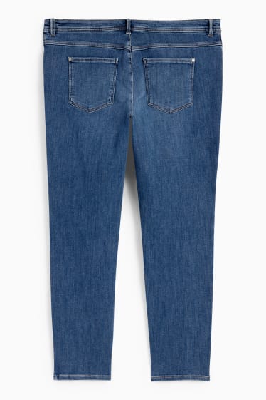 Women - Skinny jeans - mid-rise waist - one size fits more - blue denim