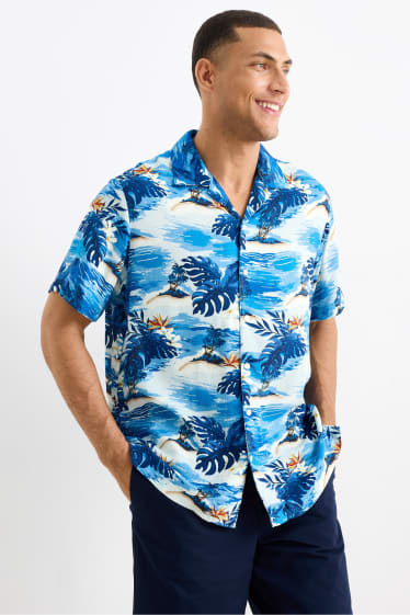 Herren - Hemd - Regular Fit - Reverskragen - blau