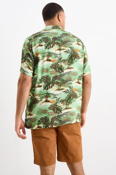 Bărbați - Cămașă - regular fit - guler cu rever - verde
