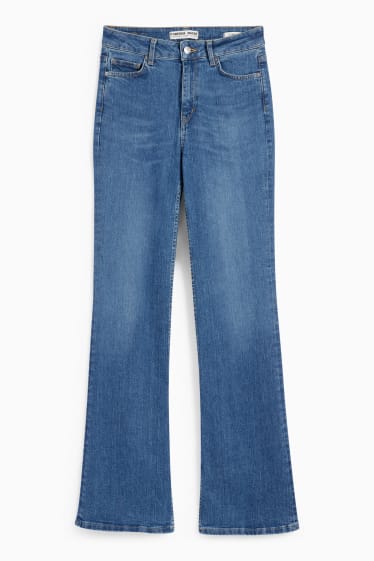 Women - Flared jeans - high waist - denim-light blue