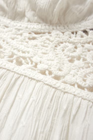 Donna - Vestito taglio impero - CLOCKHOUSE - bianco crema