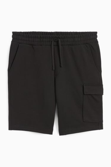 Herren - Cargo-Sweatshorts - schwarz