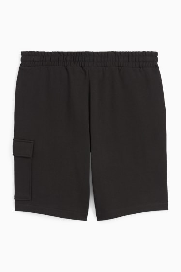 Uomo - Shorts in felpa cargo - nero