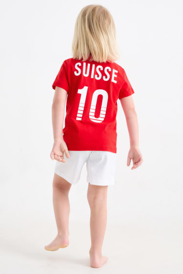 Enfants - Suisse - pyjashort - 2 pièces - blanc / rouge