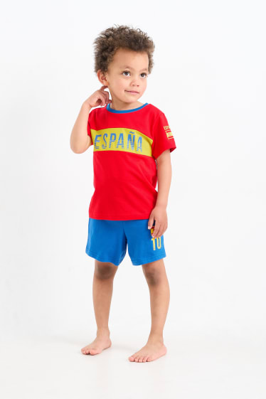 Copii - Spania - pijama scurtă - 2 piese - roșu / albastru