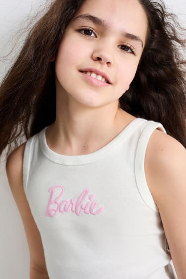 Niños - Pack de 2 - Barbie - camisetas sin mangas - blanco