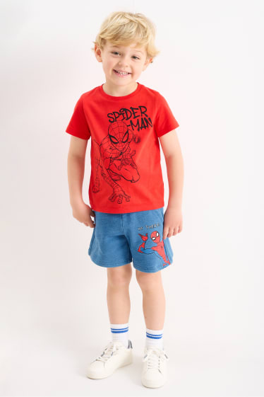 Bambini - Confezione da 3 - Uomo Ragno - shorts di felpa - blu scuro