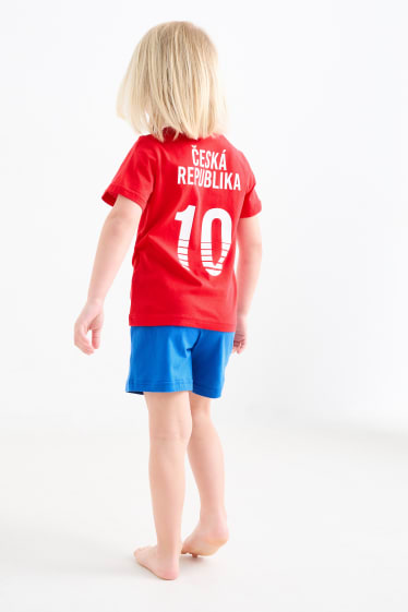 Dzieci - Czechy - letnia piżama - 2 części - czerwony / niebieski