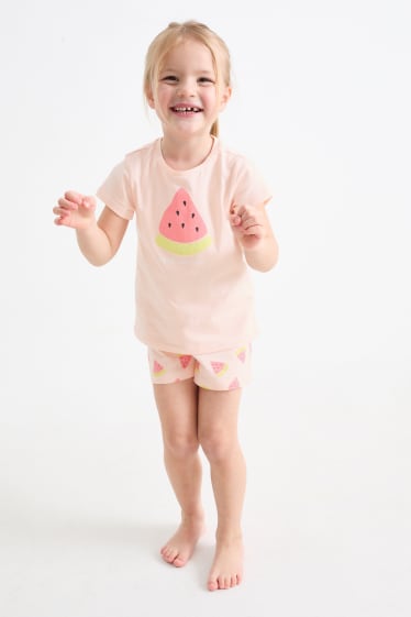 Kinder - Wassermelone - Shorty-Pyjama - 2 teilig - pink