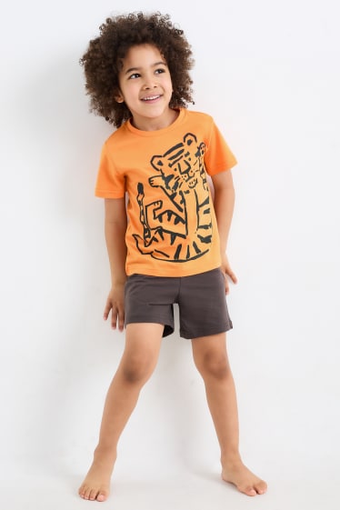 Dzieci - Tygrys - letnia piżama - 2-części - pomarańczowy