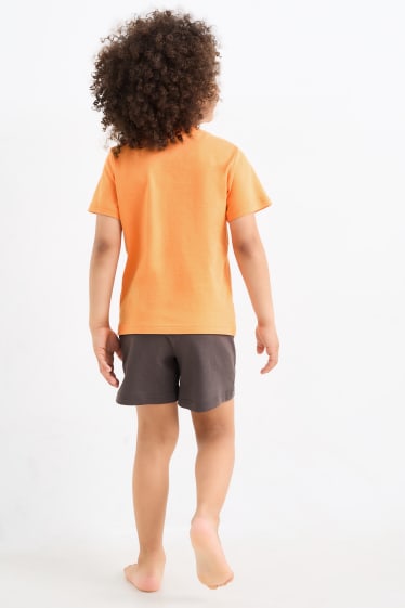Kinder - Tiger - Shorty-Pyjama - 2 teilig - orange