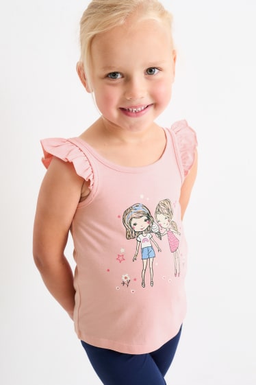 Niños - Pack de 2 - helados - camisetas sin mangas - blanco / rosa