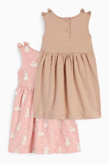 Bebés - Pack de 2 - conejitos - vestidos para bebé - fucsia