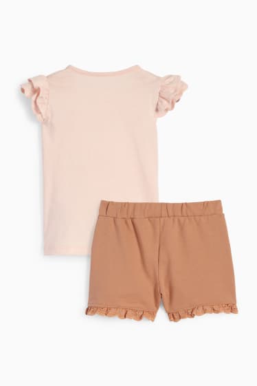 Babys - Konijntjes - baby-outfit - 2-delig - roze