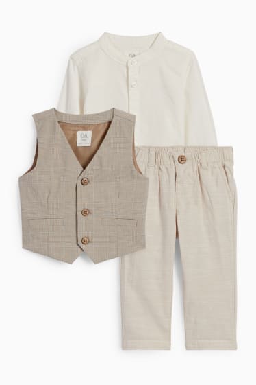 Bébés - Ensemble bébé - 3 pièces - taupe