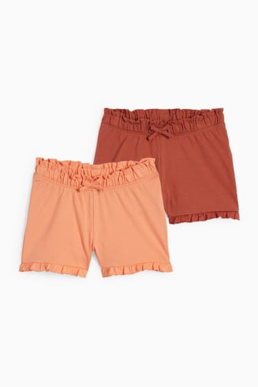 Děti - dívky - Multipack 2 ks - šortky - oranžová