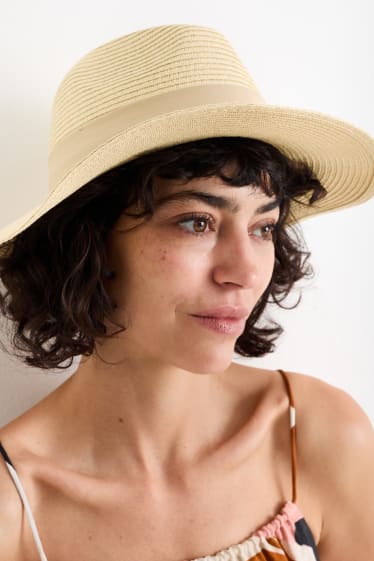 Mujer - Sombrero de paja - beige claro