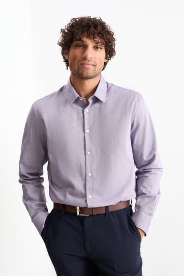 Men - Oxford shirt - regular fit - Kent collar - easy-iron - light violet