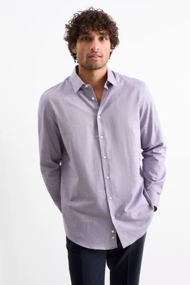 Hombre - Camisa Oxford - regular fit - Kent - de planchado fácil - violeta claro