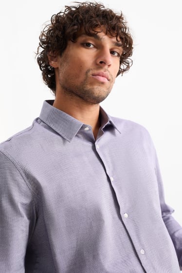 Hommes - Chemise oxford - regular fit - col kent - facile à repasser - violet clair