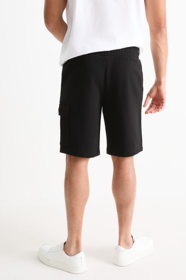 Herren - Cargo-Sweatshorts - schwarz