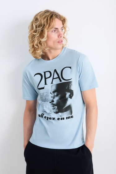 Herren - T-Shirt - Tupac - hellblau