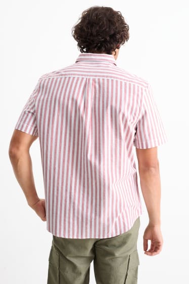Men - Shirt - regular fit - Kent collar - striped - red