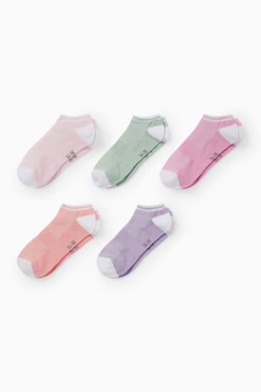 Niños - Pack de 5 - calcetines tobilleros - rosa