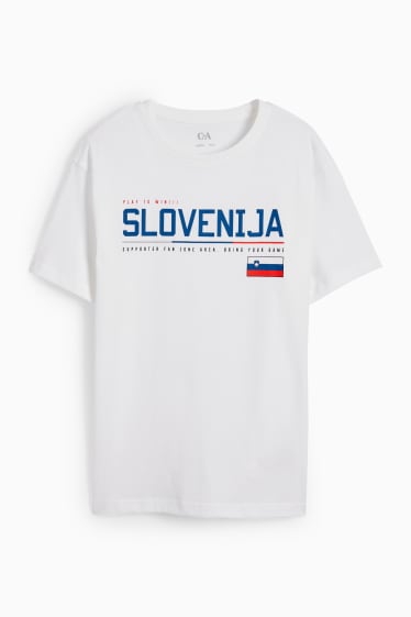 Kinder - Slowenien - Kurzarmshirt - weiß