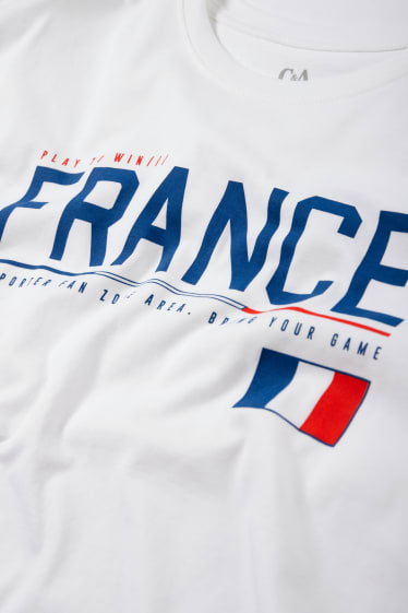 Kinder - Frankreich - Kurzarmshirt - weiß