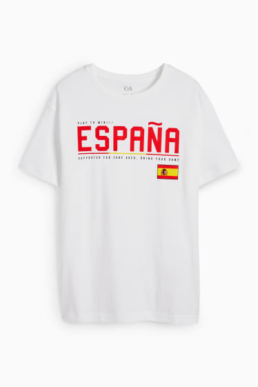 Kinder - Spanien - Kurzarmshirt - weiß