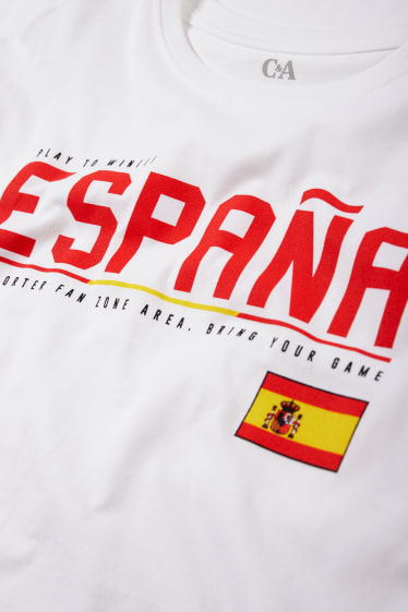 Dětské - Španělsko - tričko s krátkým rukávem - bílá